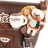 Bear makes coffee designer original shoulder bag \ crossbody bag