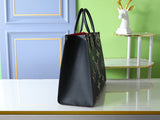 Black leather patchwork monogram backpack series