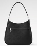 2026 All Around PM Tote Bag with Openwork Monogram Pattern, Pebble Gray Mahina Calfskin M28306